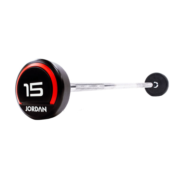 JORDAN® Fixed Barbells - Straight Bar Urethane (Red)