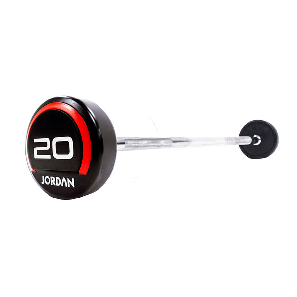 JORDAN® Fixed Barbells - Straight Bar Urethane (Red)
