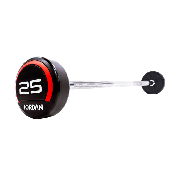 JORDAN® Fixed Barbells - Straight Bar Urethane (Red)