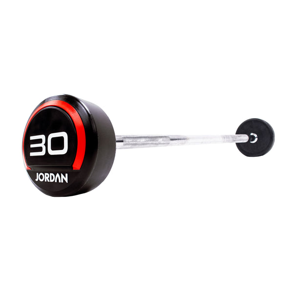 JORDAN® Fixed Barbells - Straight Bar Urethane (Red)
