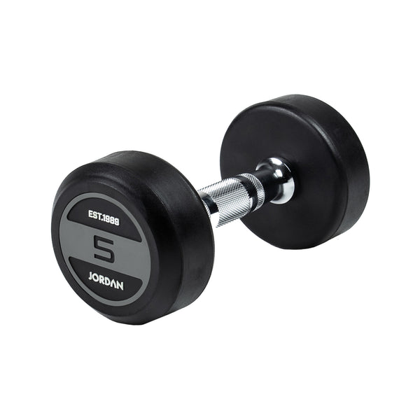 JORDAN Rubber Dumbbells - Up to 70kg (Grey)