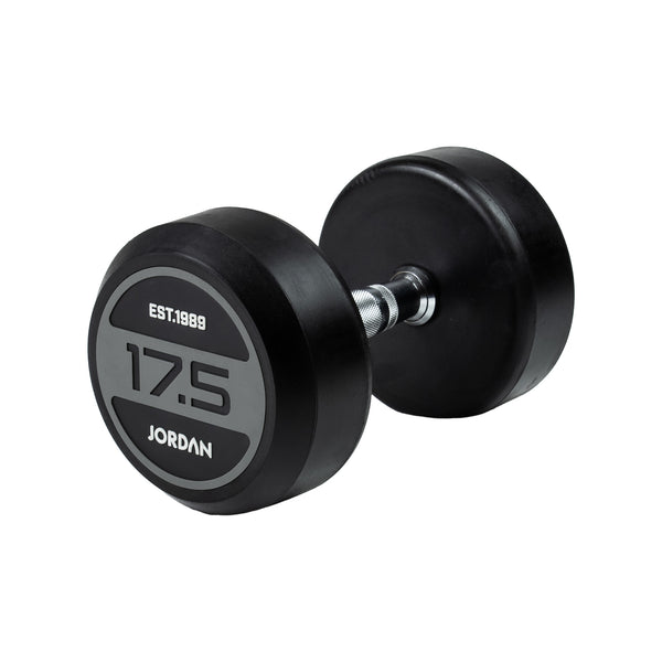 JORDAN® Rubber Dumbbells - Up to 70kg (Grey)