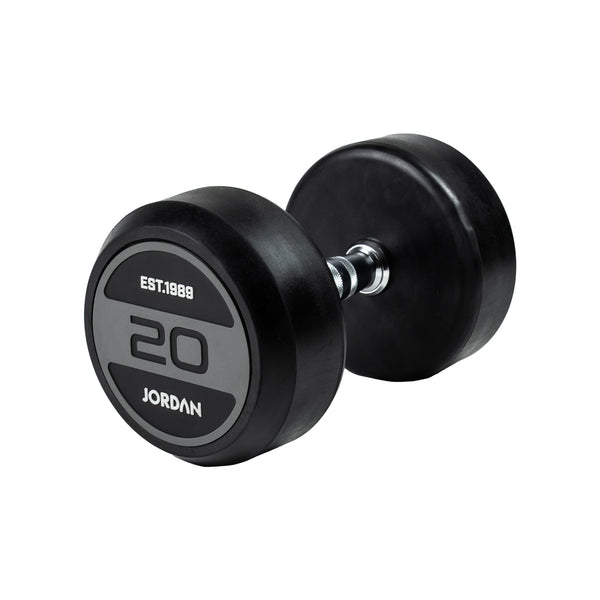 JORDAN® Rubber Dumbbells - Up to 70kg (Grey)