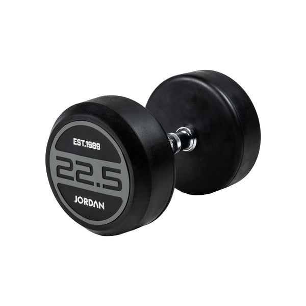 JORDAN® Rubber Dumbbells - Up to 70kg (Grey)