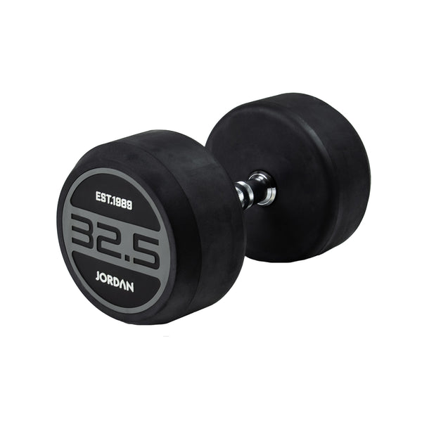 JORDAN® Rubber Dumbbells - Up to 70kg (Grey)