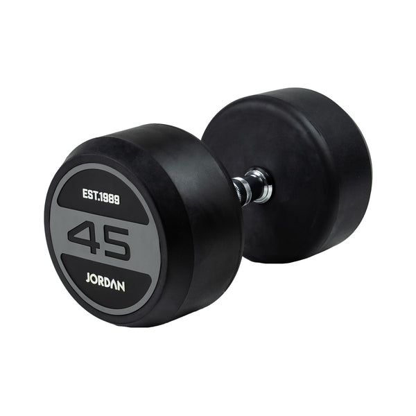 JORDAN® Rubber Dumbbells - Up to 70kg (Grey)