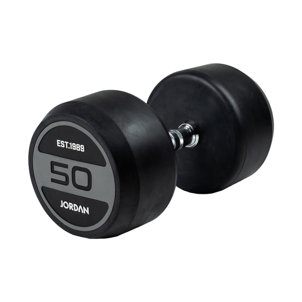 JORDAN® Rubber Dumbbells - Up to 70kg (Grey)