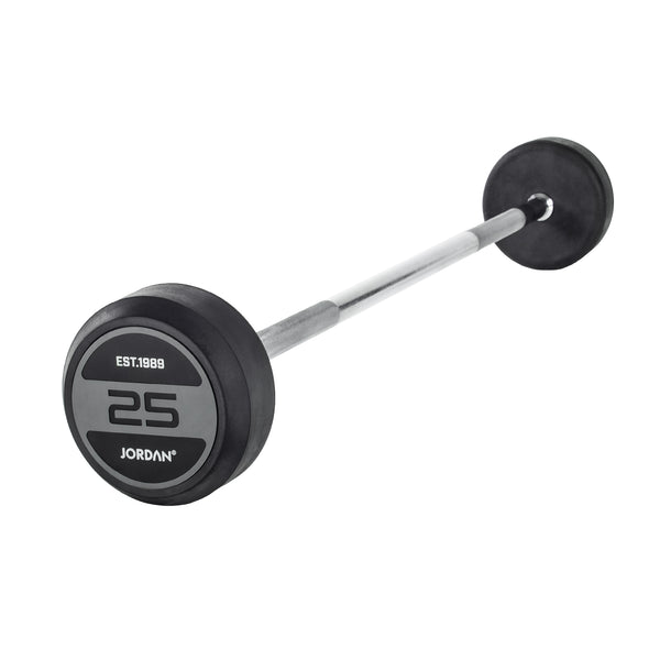 JORDAN® Fixed Barbells - Straight Bar Rubber (Grey)