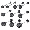 JORDAN® Fixed Barbells - Straight Bar Rubber (Grey)
