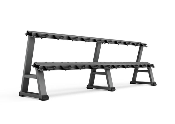 JORDAN 10 Pair Horizontal Dumbbell Rack - 2 Tier