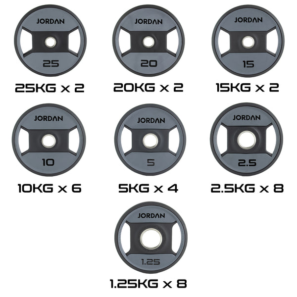 JORDAN® Urethane Dual Grip Olympic Plates - NEW DESIGN