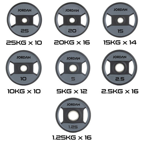 JORDAN® Urethane Dual Grip Olympic Plates - NEW DESIGN