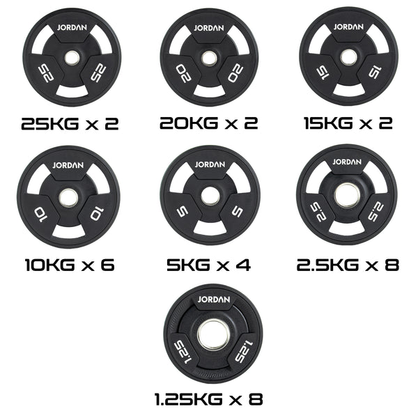 JORDAN® Urethane Tri-Grip Olympic Plates - NEW DESIGN