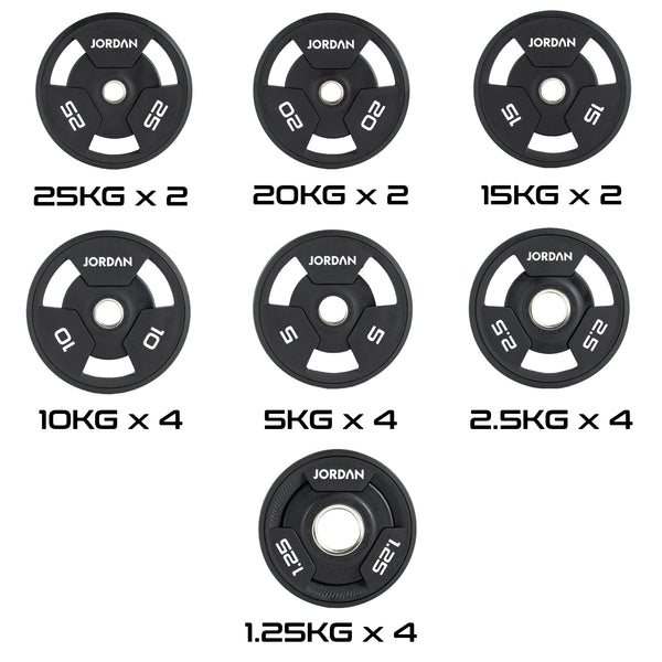 JORDAN® Urethane Tri-Grip Olympic Plates - NEW DESIGN