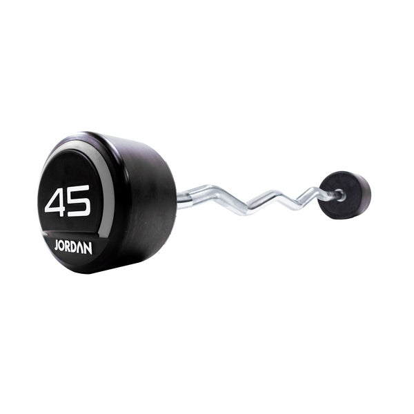 JORDAN® Urethane Barbells - Curl Bars (Grey) CLEARANCE