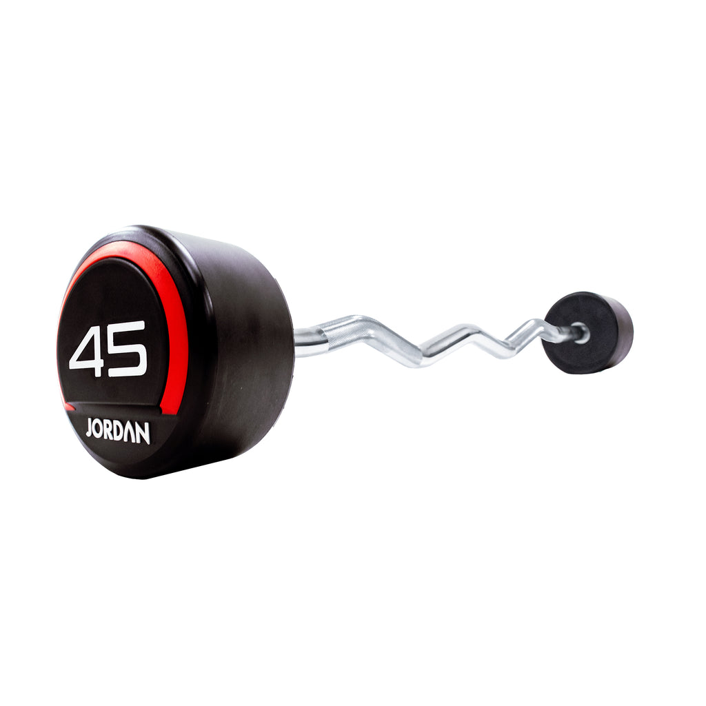JORDAN® Fixed Barbells Curl Bar Urethane (Red) Jordan Fitness