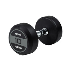 JORDAN® Rubber Dumbbells - Up to 70kg (Grey)