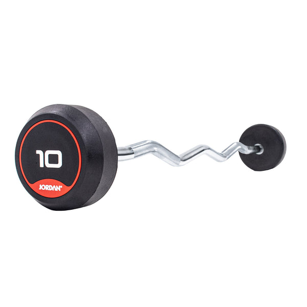 Classic Rubber Barbells - Curl Bars Jordan Fitness