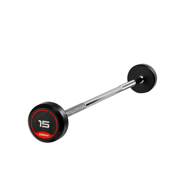 JORDAN® Fixed Barbells - Straight Bar Rubber (Red)