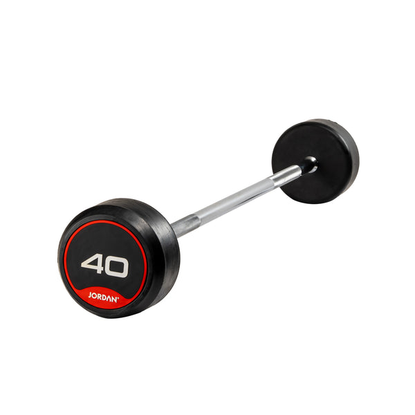 JORDAN® Fixed Barbells - Straight Bar Rubber (Red)