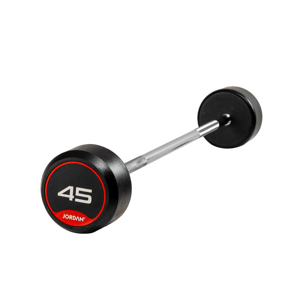 JORDAN® Fixed Barbells - Straight Bar Rubber (Red)