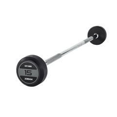 JORDAN® Fixed Barbells - Straight Bar Rubber (Grey)