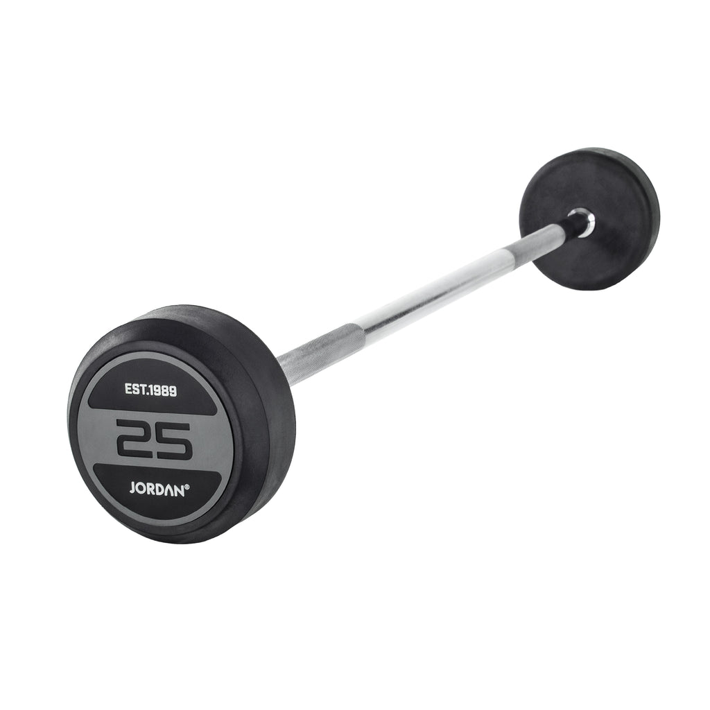 JORDAN® Fixed Barbells Straight Bar Rubber (Grey) Jordan