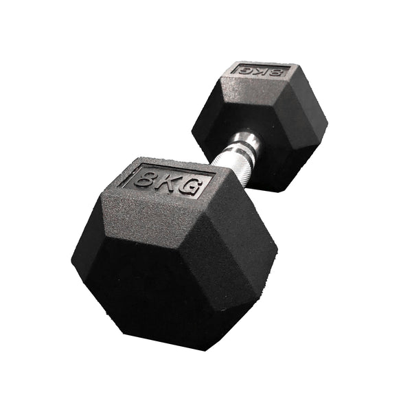 Rubber Hex Dumbbell Jordan Fitness 8kg