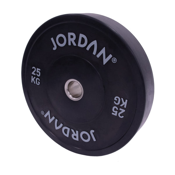 HG Black Rubber Bumper Plates Jordan Fitness 25kg