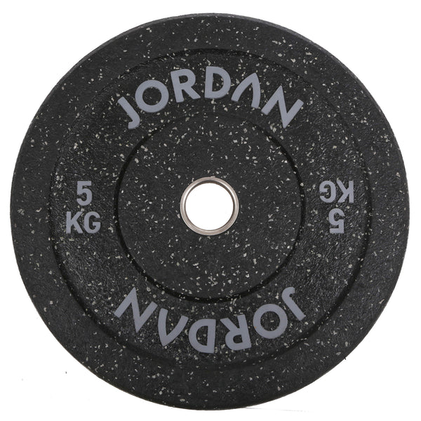 HG Black Rubber Bumper Plate - Coloured Fleck Jordan Fitness 5kg