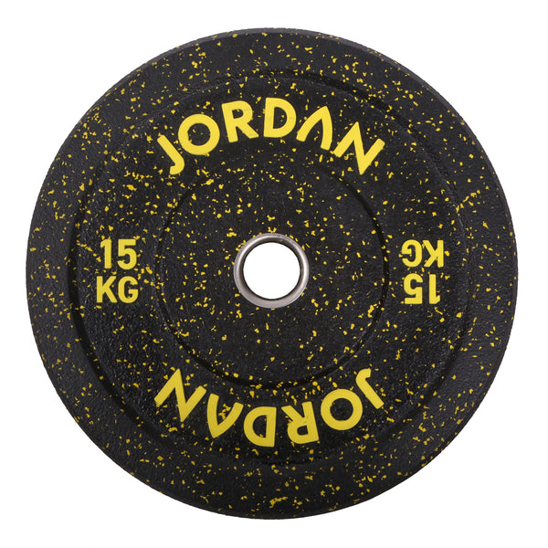 HG Black Rubber Bumper Plate - Coloured Fleck Jordan Fitness 15kg