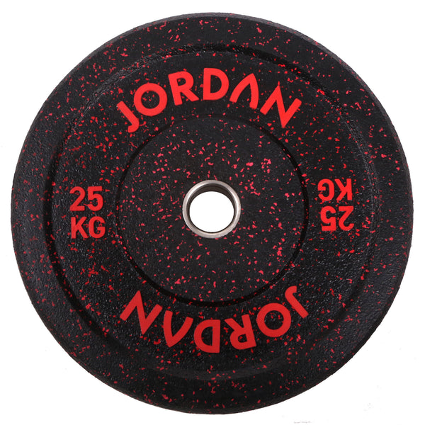 HG Black Rubber Bumper Plate - Coloured Fleck Jordan Fitness 25kg