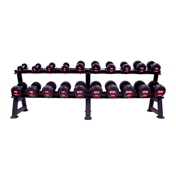 10 pair dumbbell rack 2 tier