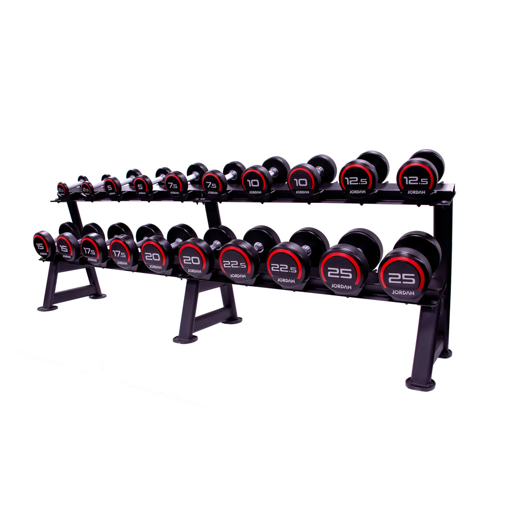 Gym Dumbells Rack 10 Pair Dumbbell Rack (2 tier) | JORDAN | Jordan Fitness | Commercial ...