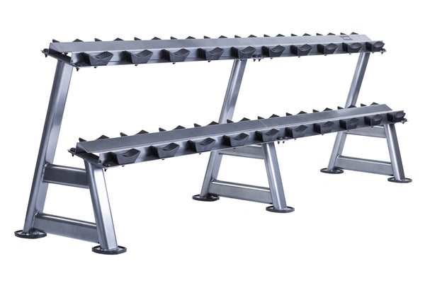 10 Pair Dumbbell Rack (2 tier) Grey [Ex Demo]