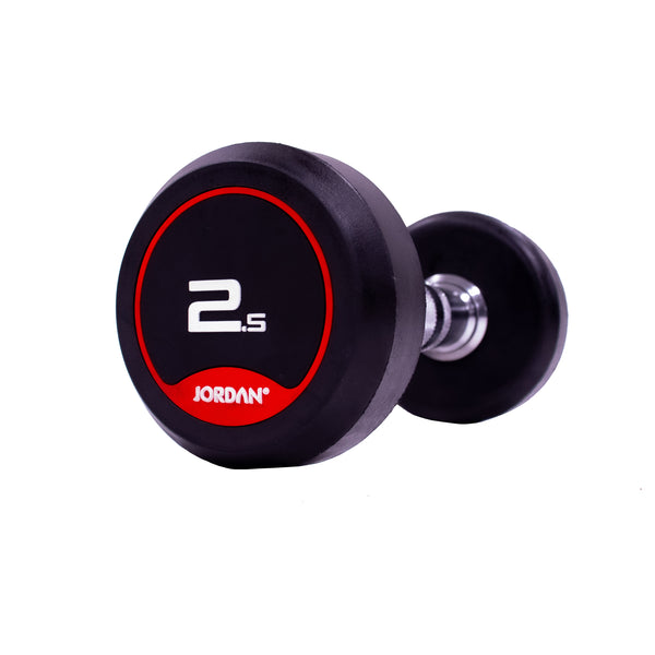 JORDAN® Rubber Dumbbells - Up to 70kg (Red)