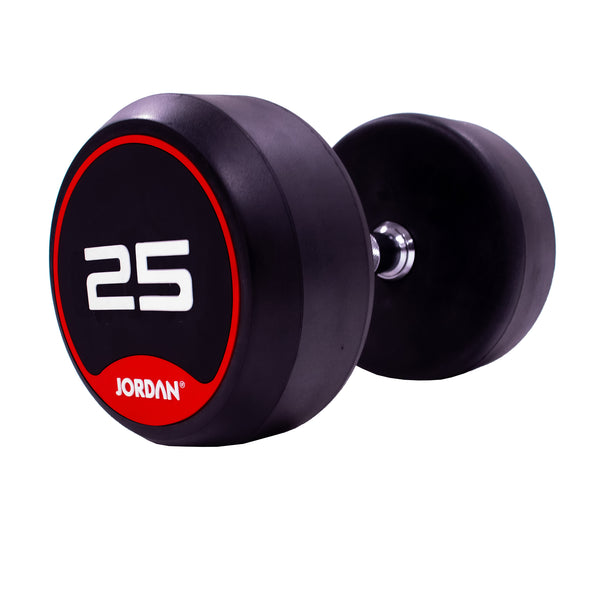 JORDAN® Rubber Dumbbells - Up to 70kg (Red)