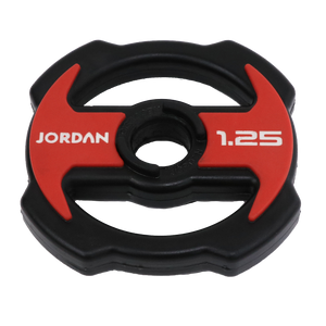 SAVE 50%! JORDAN® Ignite V2 Urethane Studio Barbell Plates (Red/Black)