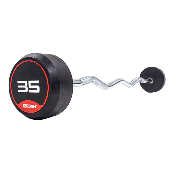 Classic Rubber Barbells - Curl Bars Jordan Fitness