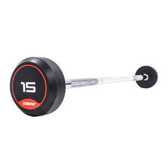 JORDAN® Fixed Barbells - Straight Bar Rubber (Red)