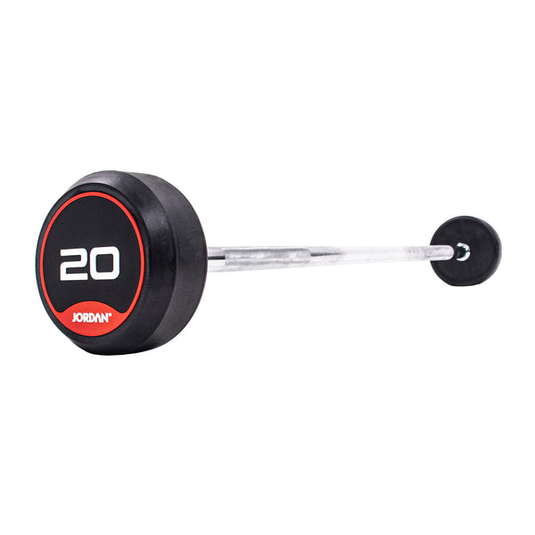 JORDAN® Rubber Barbells - Straight Bar (Red)