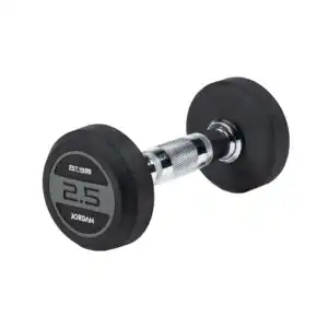 JORDAN 2.5kg Rubber Dumbbells (Pair) - Grey