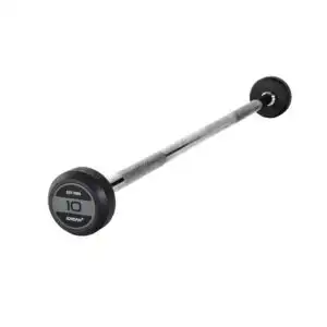 Jordan Rubber Fixed Barbell - Straight Bar - Grey